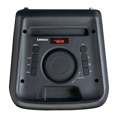 Lenco PA-200BK - Enceinte avec jeu de lumières frontal, fonction TW