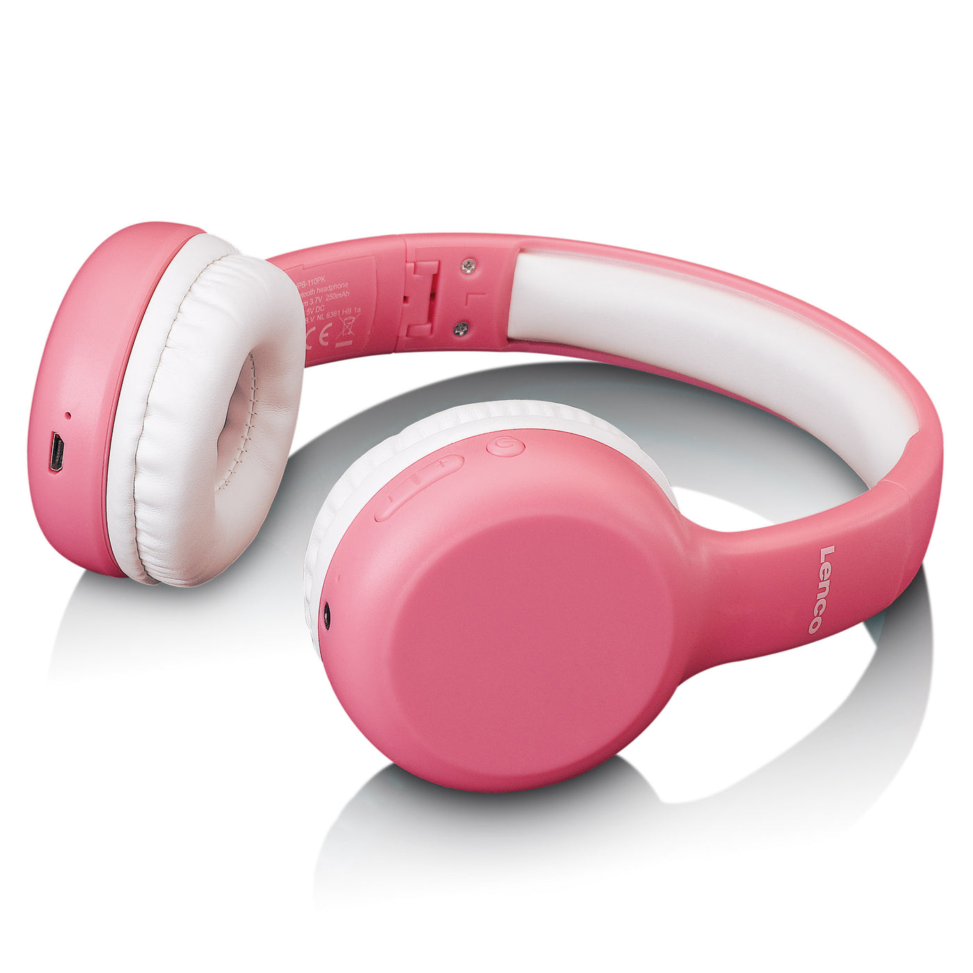 Lenco HPB-110PK - Casque Bluetooth® pliable pour enfants - Rose