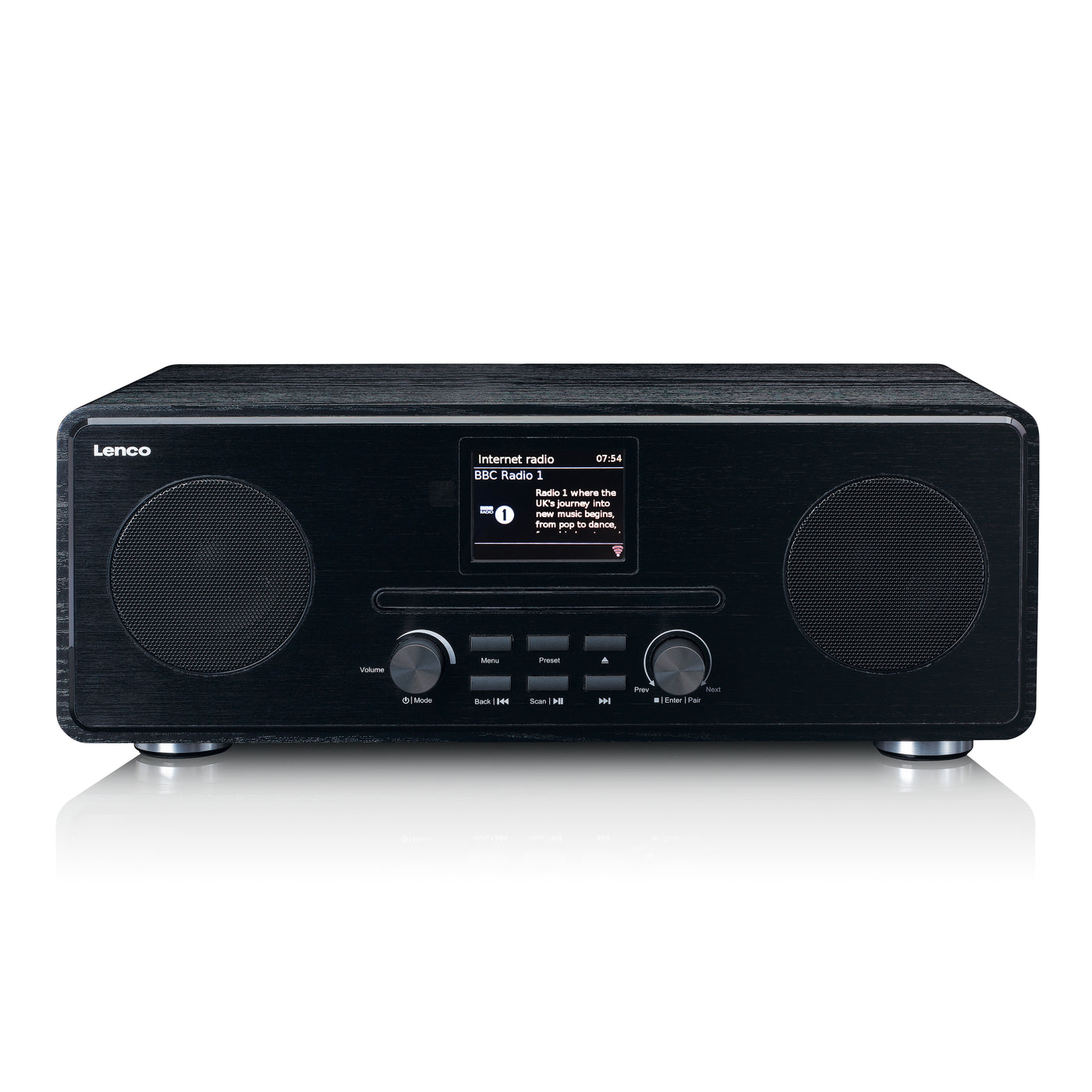 Lenco DIR-261BK - Radio Internet/DAB+/FM avec lecteur CD et Bluetooth®, noir