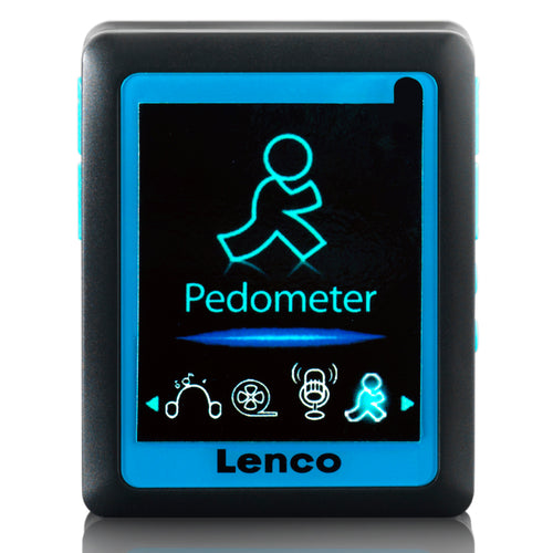 Lenco PODO-152 Blue - Lecteur MP3/MP4 avec podomètre et mémoire de 4 Go - Bleu