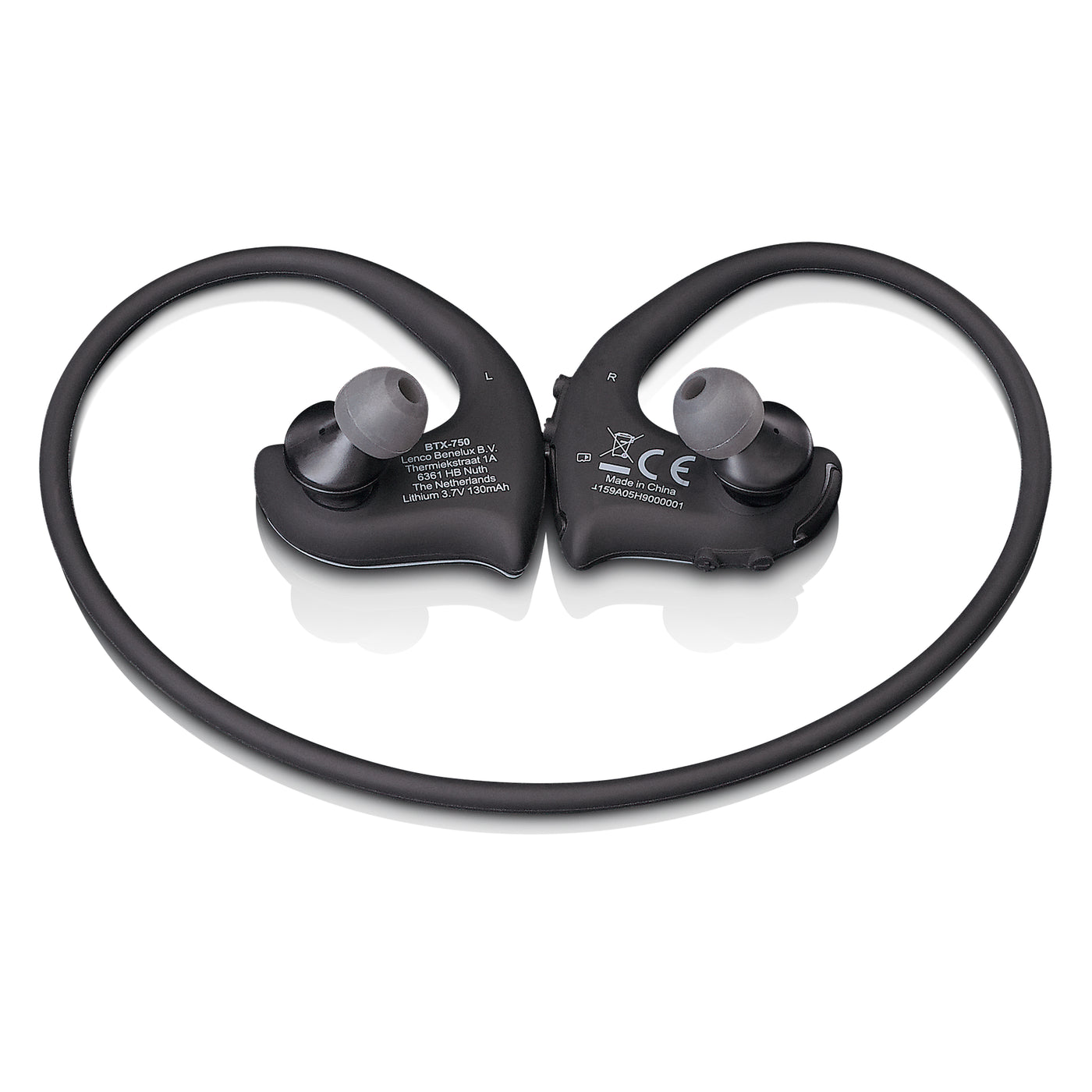 Lenco BTX-750BK - Casque Bluetooth® étanche aux éclaboussures avec lecteur MP3 - Noir