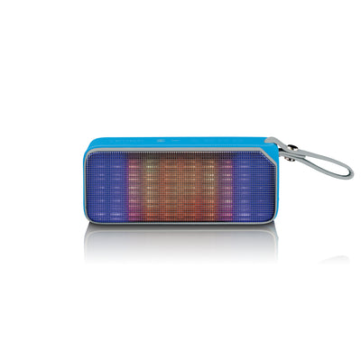 Lenco BT-191BU - Enceinte Bluetooth® étanche aux projections d'eau avec effets lumineux - Bleu