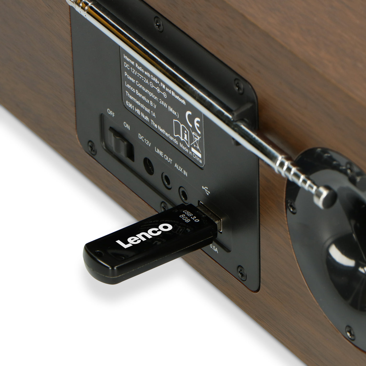 Lenco DIR-170WA - Radio Internet/DAB+/FM et Bluetooth® - Bois