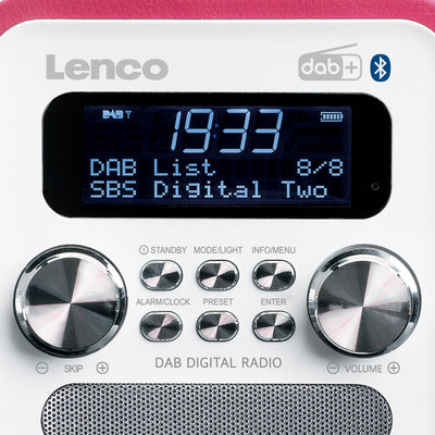 Lenco PDR-051PKWH - Radio DAB+/ FM avec Bluetooth® - Rose