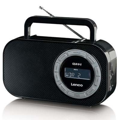 Lenco PR2700 - Radio de survie à piles compacte pour la survie en extérieur, Noir