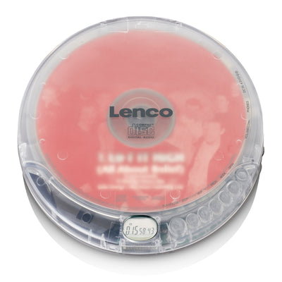 Lenco CD-012TR - Lecteur CD portable avec fonction de rechargement - Transparent