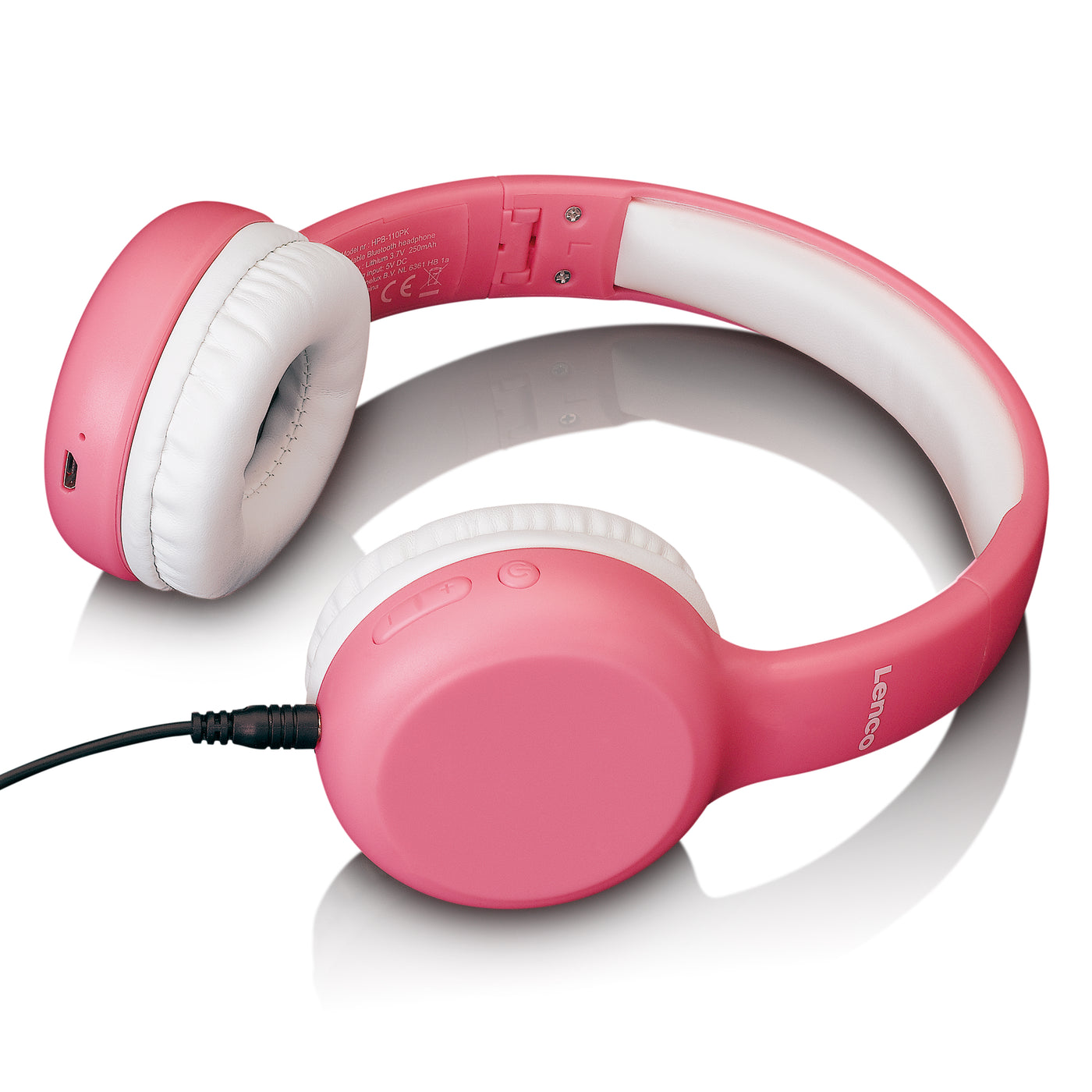 Lenco HPB-110PK - Casque Bluetooth® pliable pour enfants - Rose