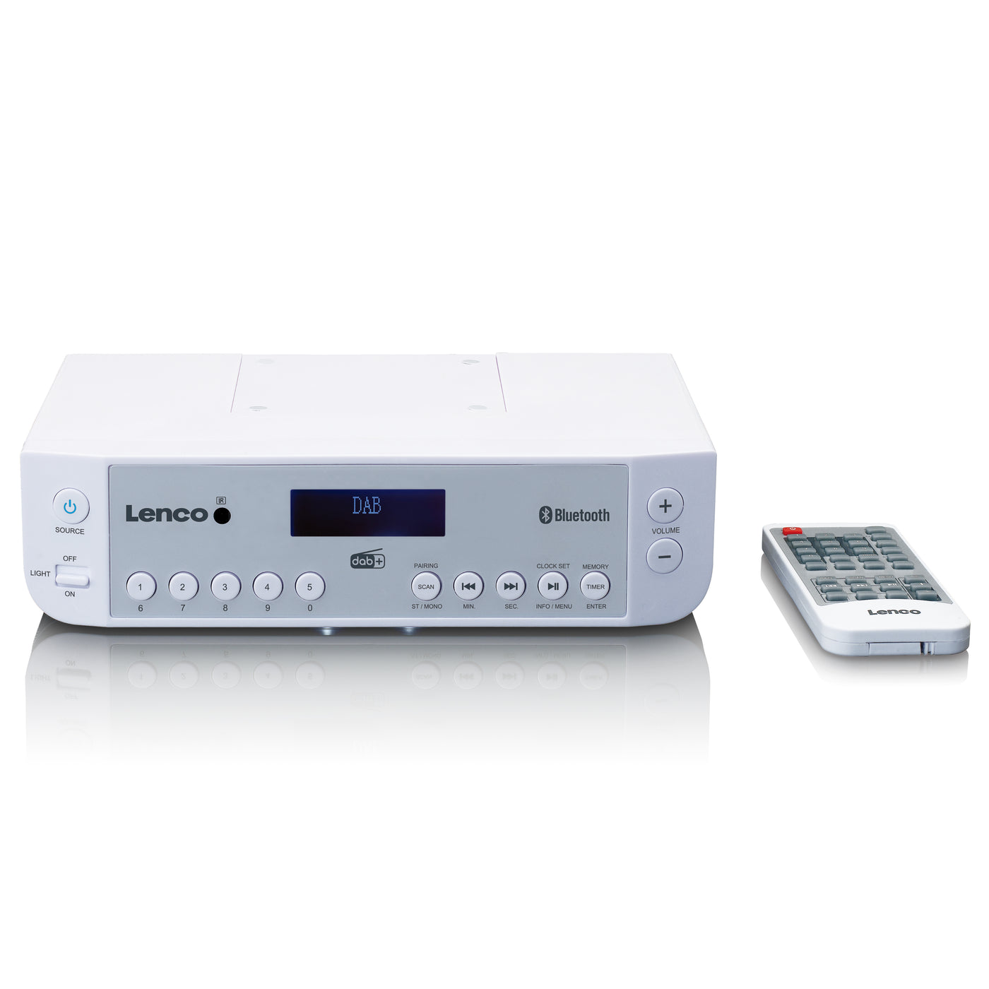 Lenco KCR-200WH - Radio de cuisine DAB+/FM avec Bluetooth®, éclairage et minuteur - Blanc