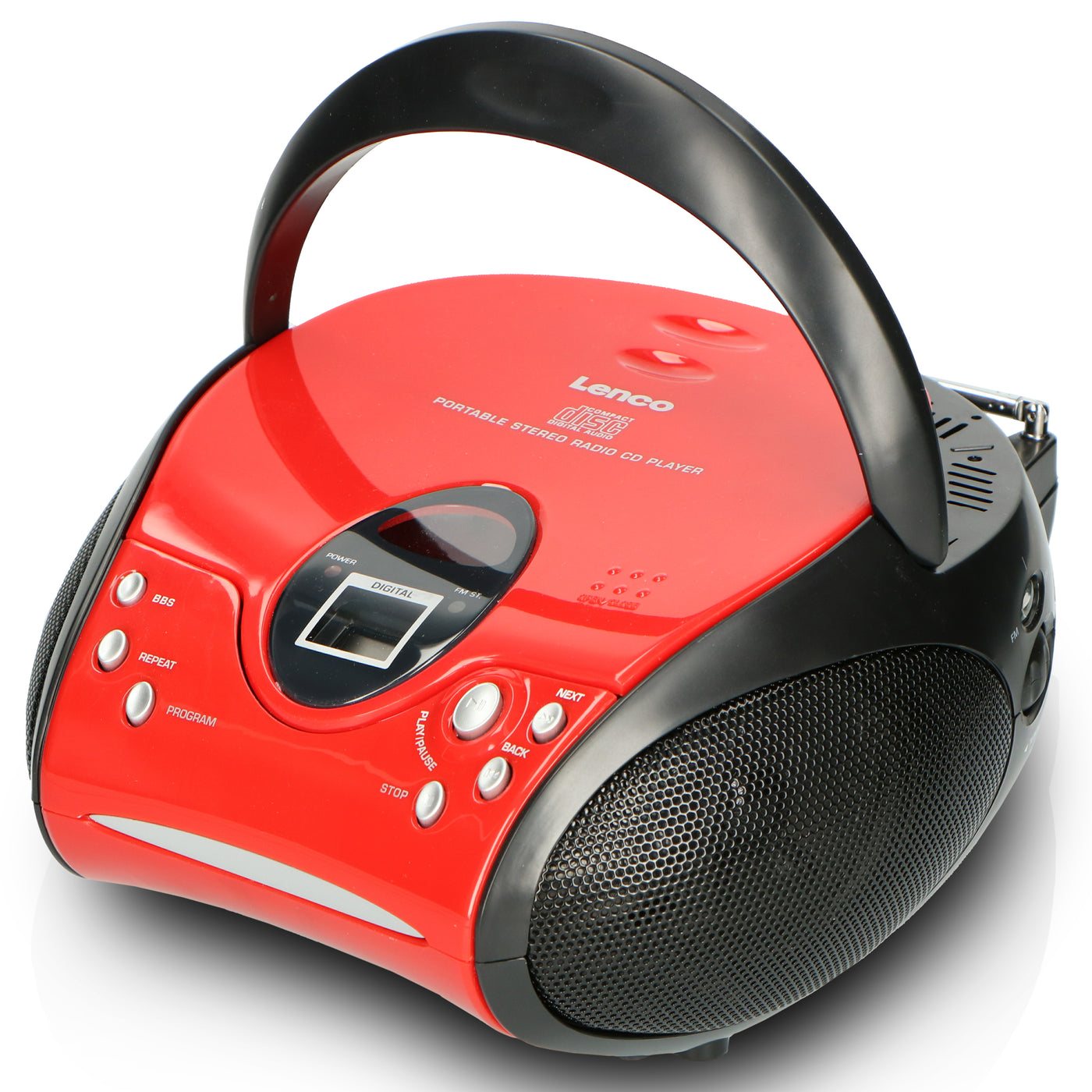 Lenco SCD-24 Red/Black - Radio portable avec lecteur CD - Rouge/noir