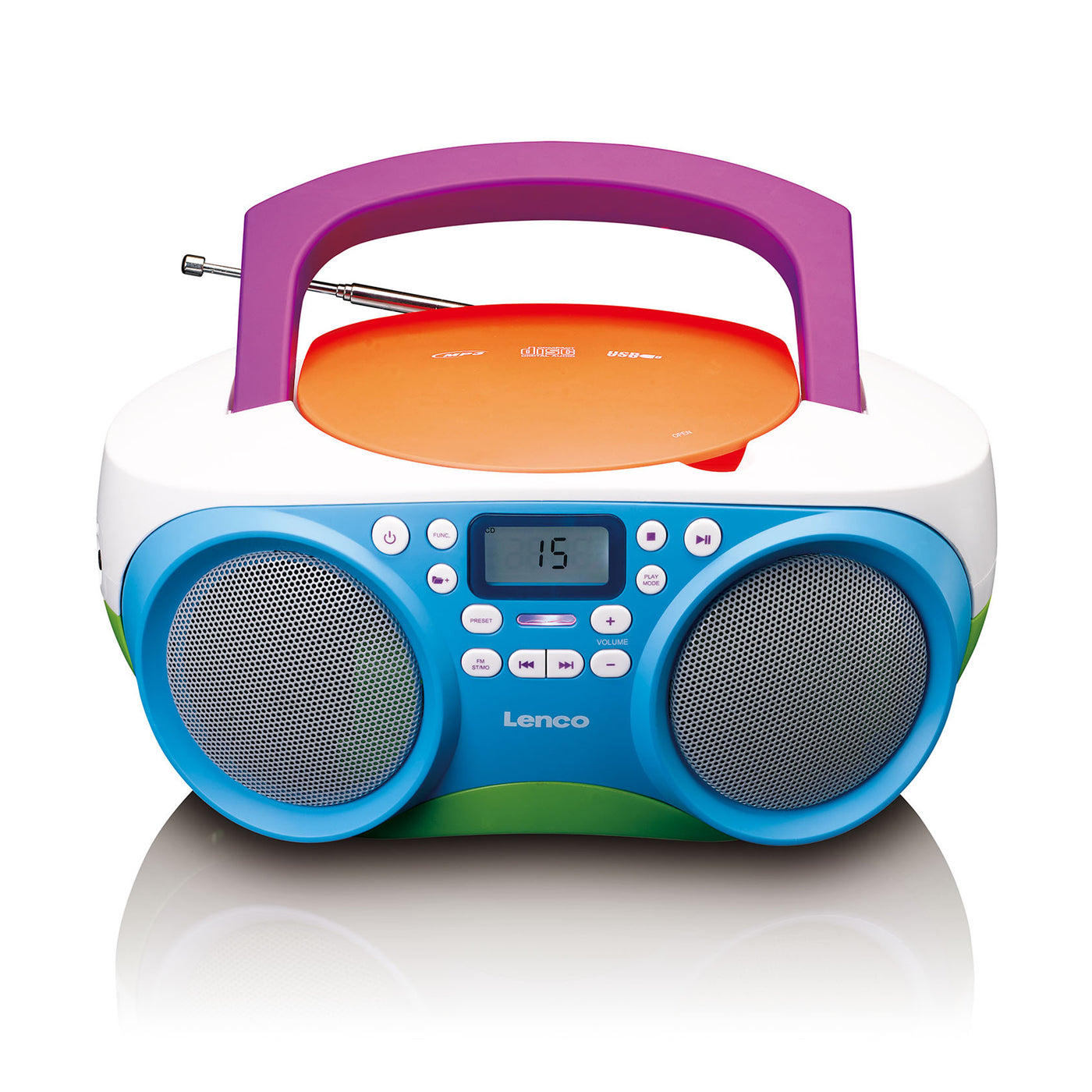 Lenco SCD-41 - Radio FM portable Lecteur CD/USB - Multicolore