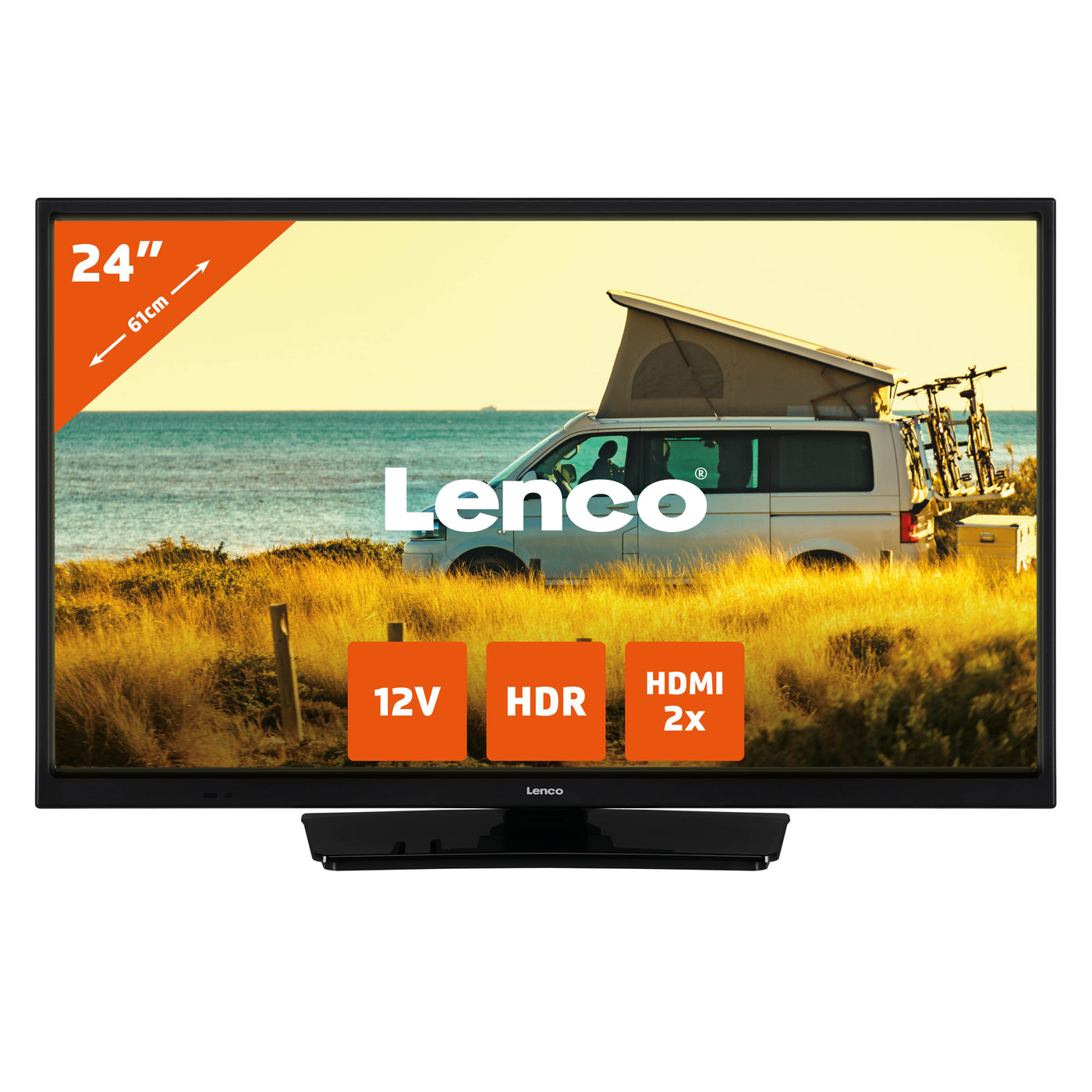 Lenco LED-2423BK - Télévision LED de 24" avec adapteur voiture 12 V, noir