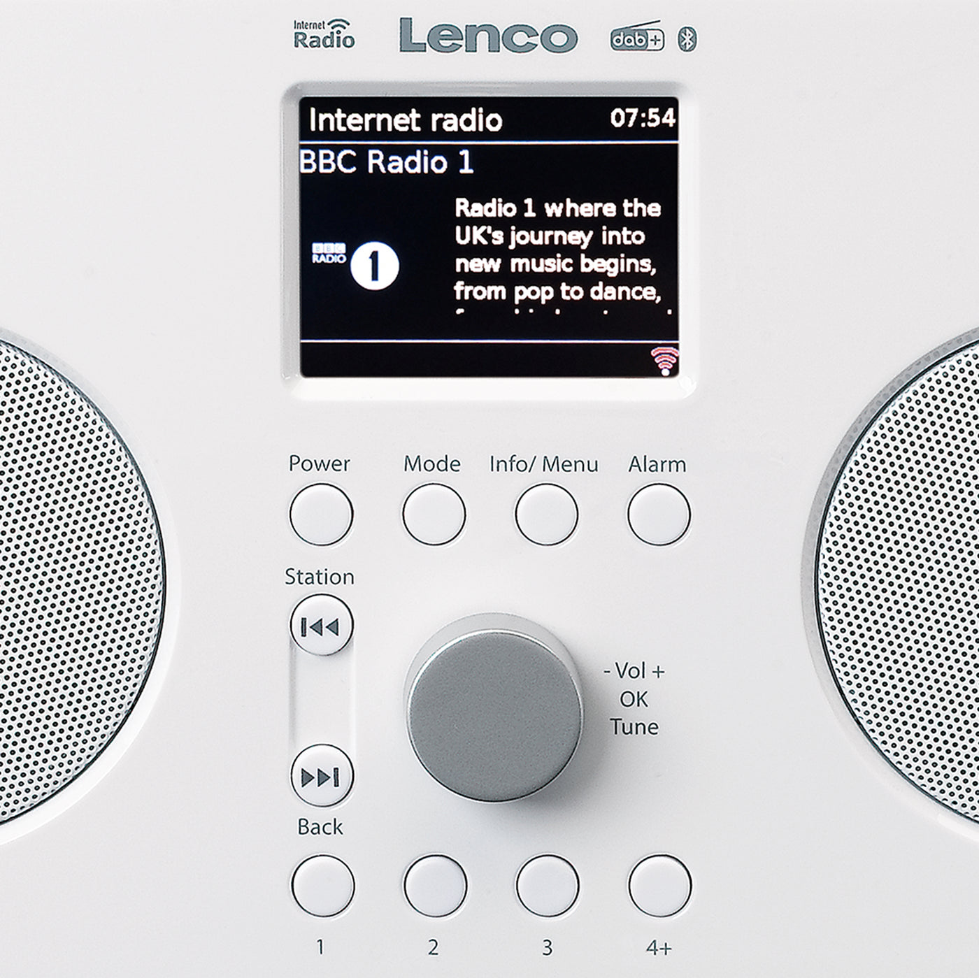 Lenco PIR-645WH - Radio Internet / DAB+ / FM avec Bluetooth® - Blanc
