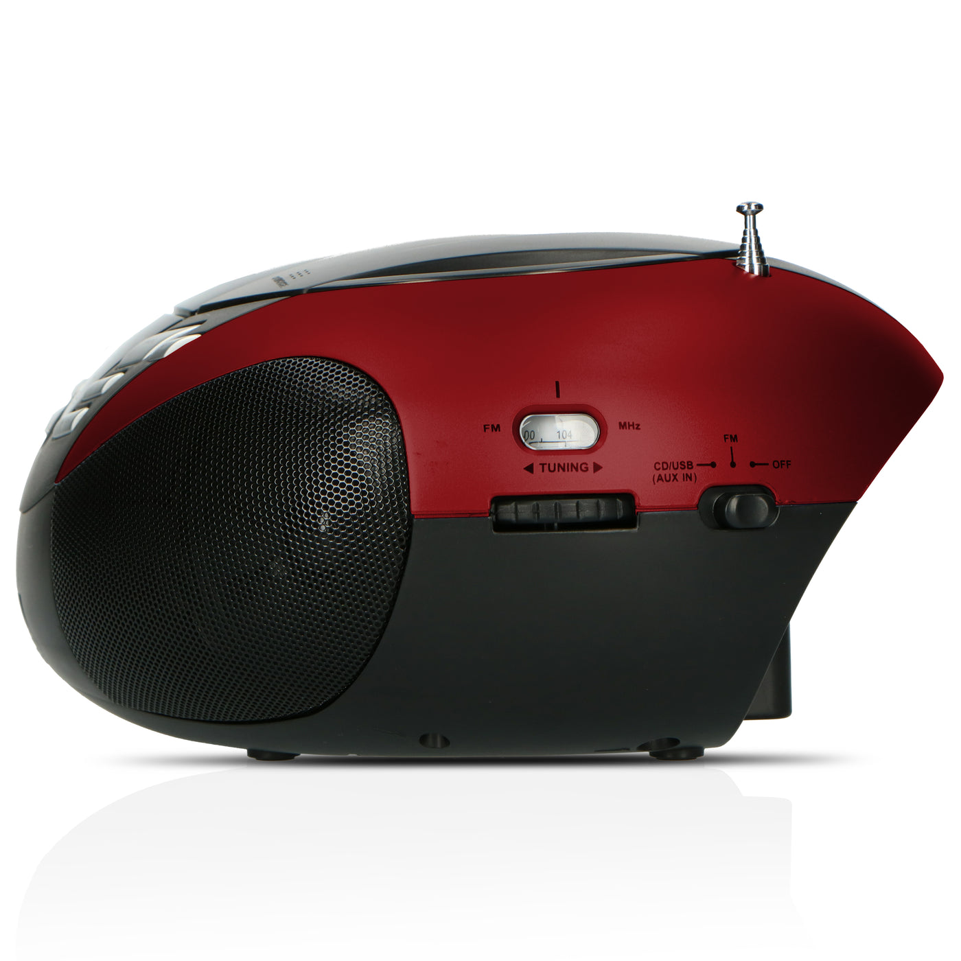 Lenco SCD-37 USB Red - Radio FM et lecteur CD/USB portable - Rouge