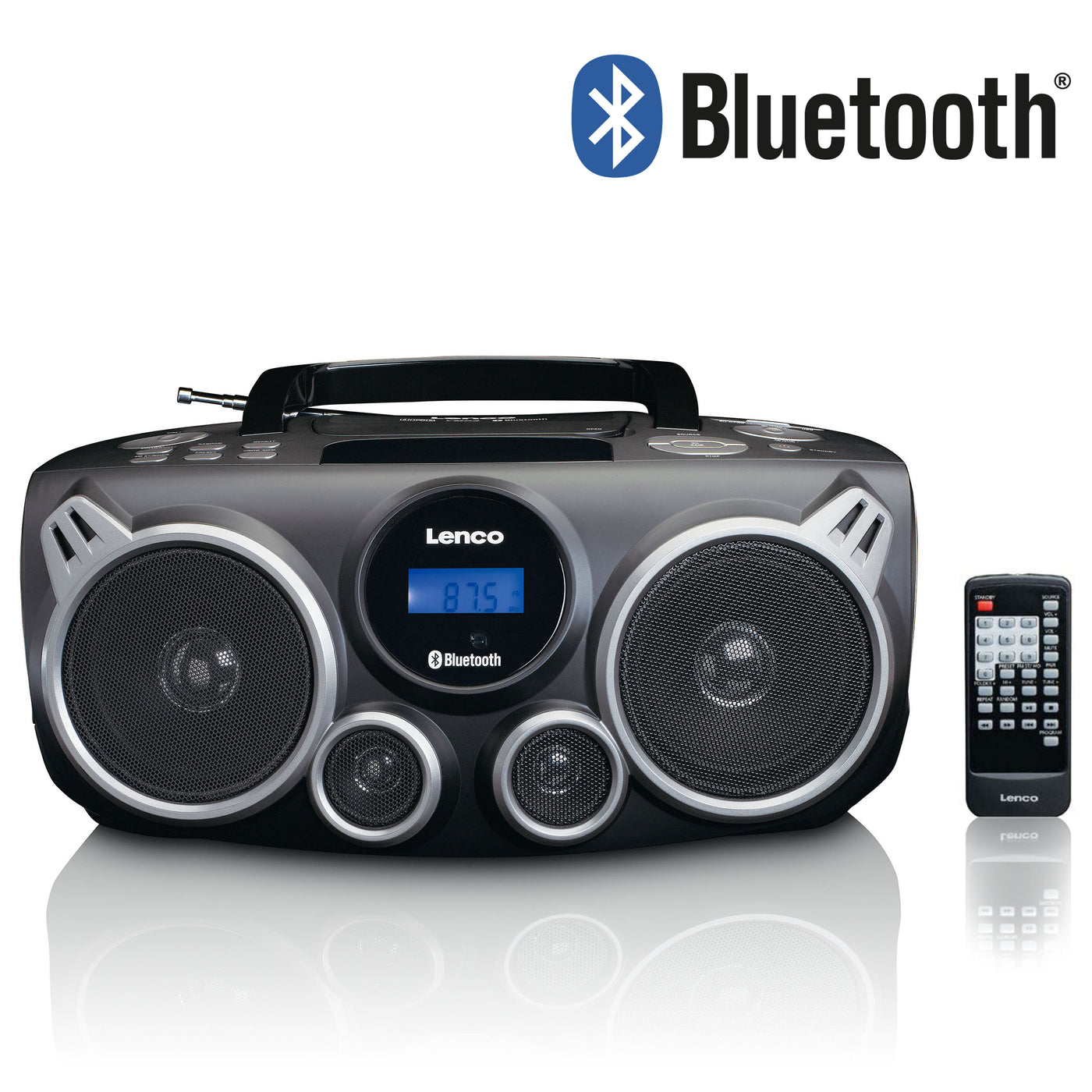 Lenco SCD-685BK - Radio DAB+/FM/lecteur CD portable avec connexions Bluetooth® et USB et emplacement pour carte SD - Noir