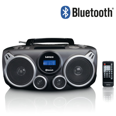 Lenco SCD-685BK - Radio DAB+/FM/lecteur CD portable avec connexions Bluetooth® et USB et emplacement pour carte SD - Noir