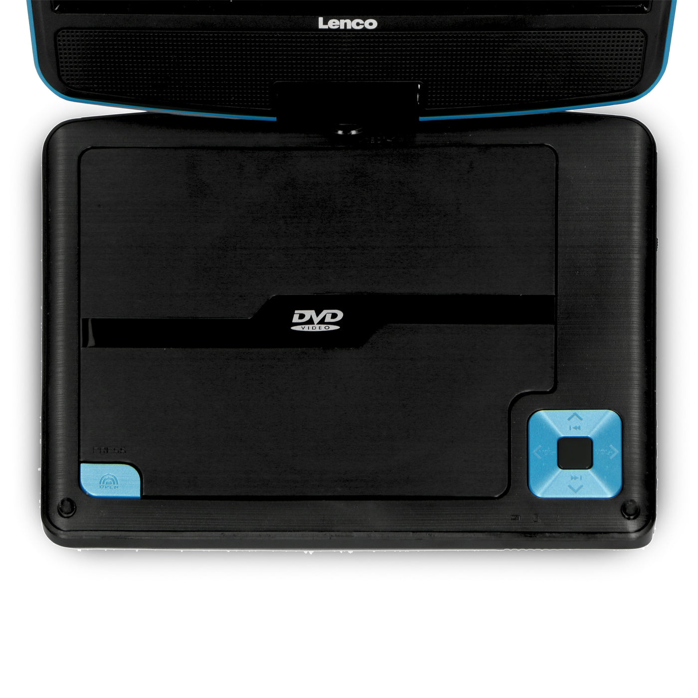 Lenco DVP-910BU - Lecteur DVD portable de 9 pouces avec casque, port USB et dispositif de suspension - Bleu/noir