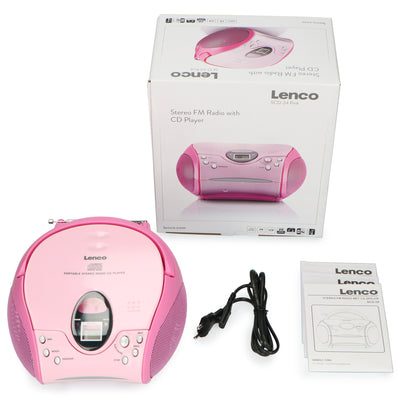 Lenco SCD-24 Pink - Radio portable avec lecteur CD - Rose