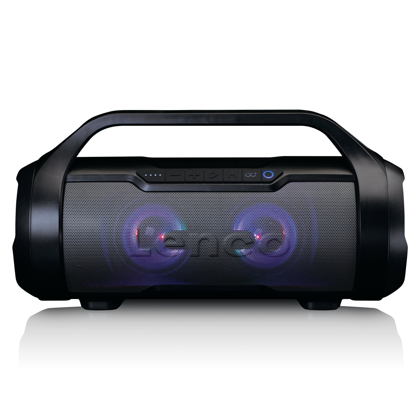 Lenco SPR-070BK - Enceinte Bluetooth® étanche avec radio FM, lecteur USB/SD et effets lumineux - Noir