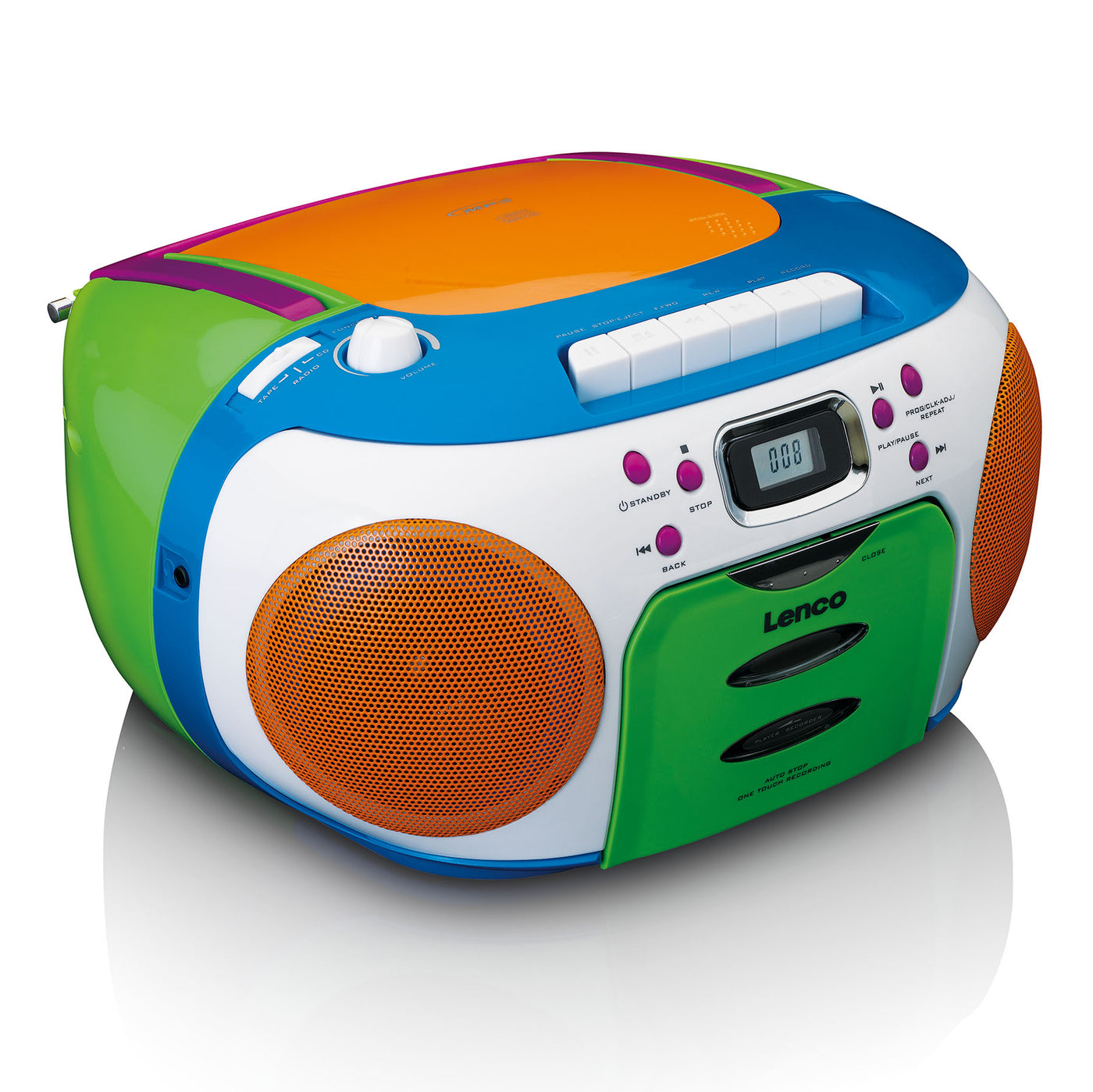 Lenco SCD-971 - Radio portable Lecteur CD et cassette enfants - Multi couleur