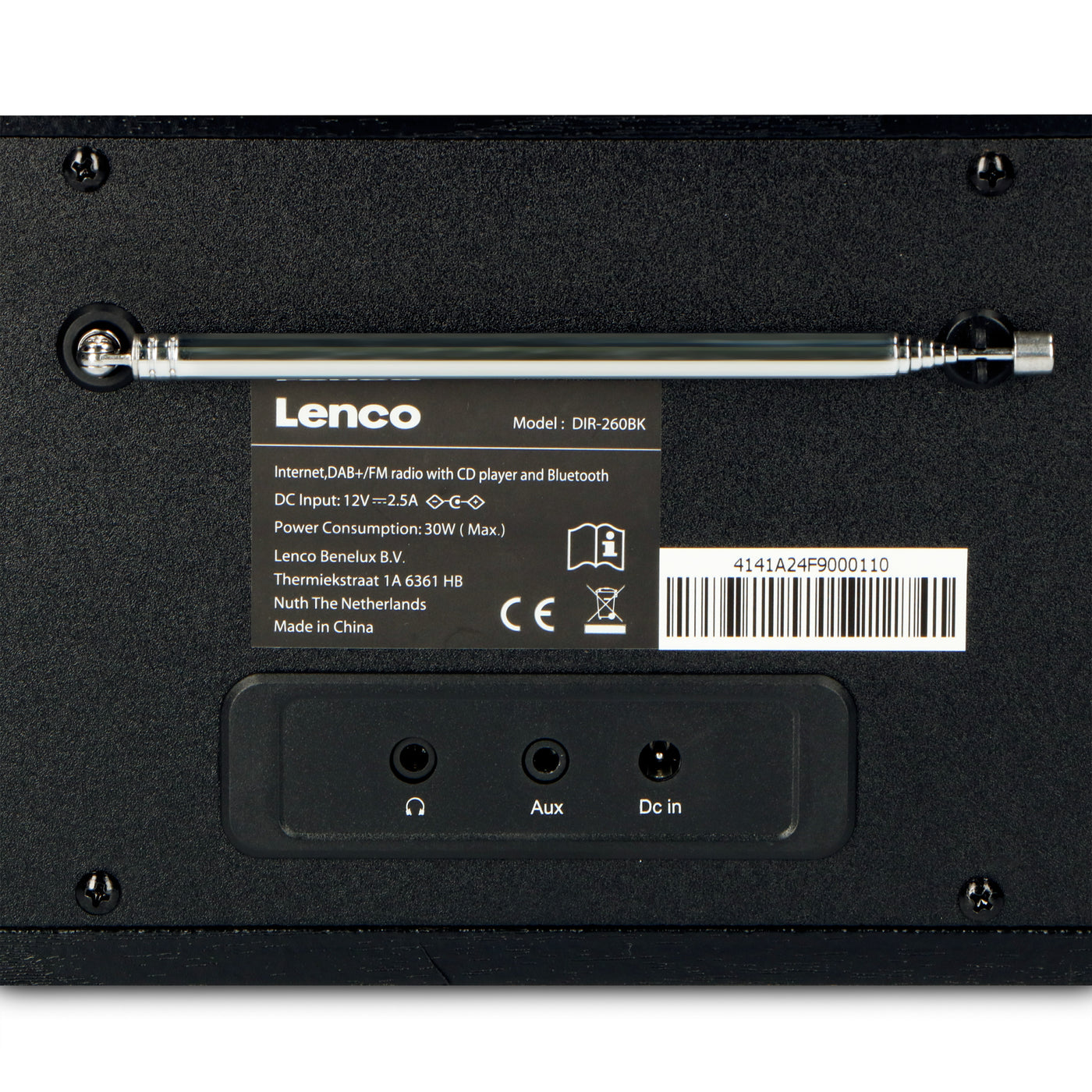 Lenco DIR-260BK - Radio Internet/DAB+/FM avec lecteur CD et Bluetooth®, noir