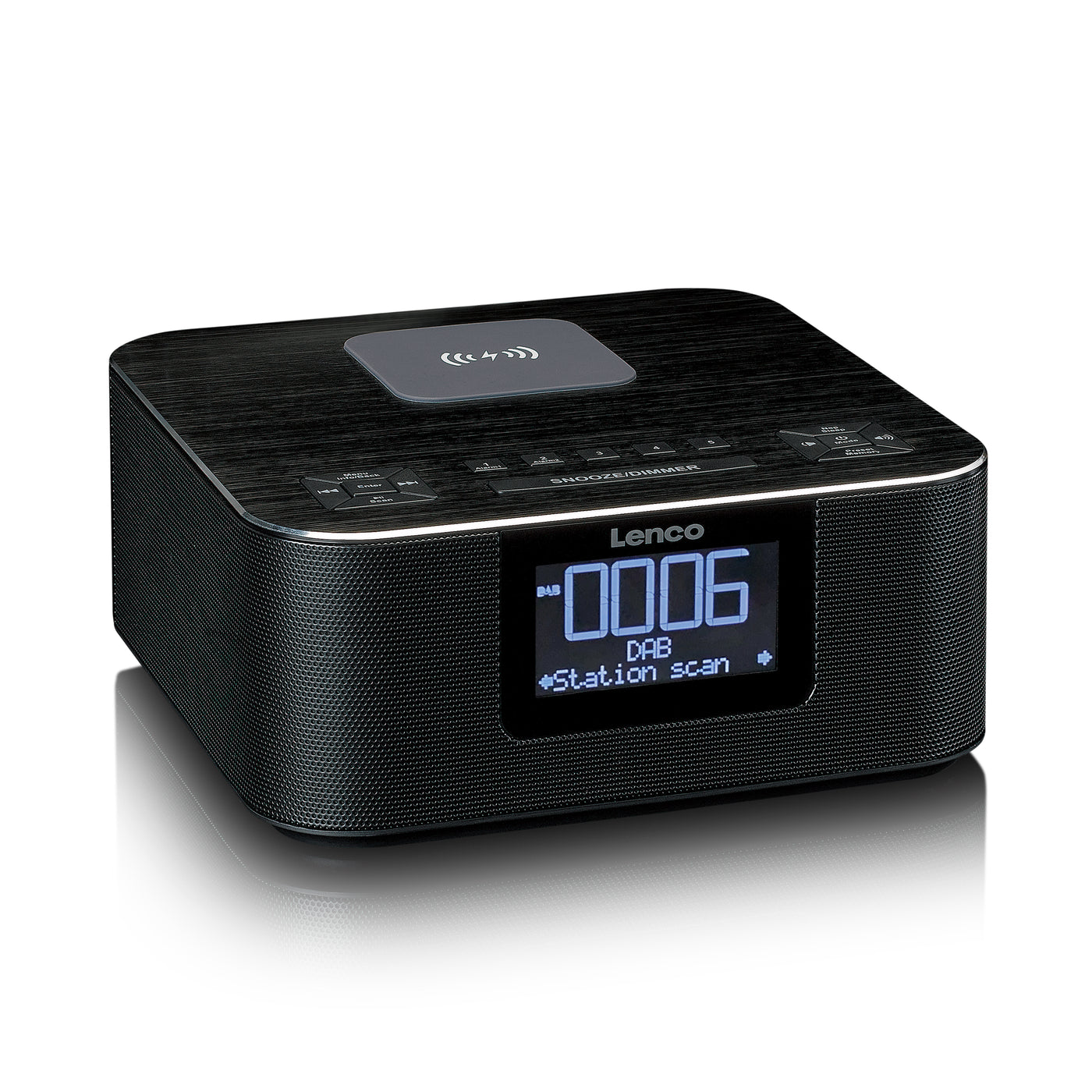 Lenco CR-650BK - Radio-réveil DAB+/ FM avec fonction Bluetooth® et chargeur sans fil, noir