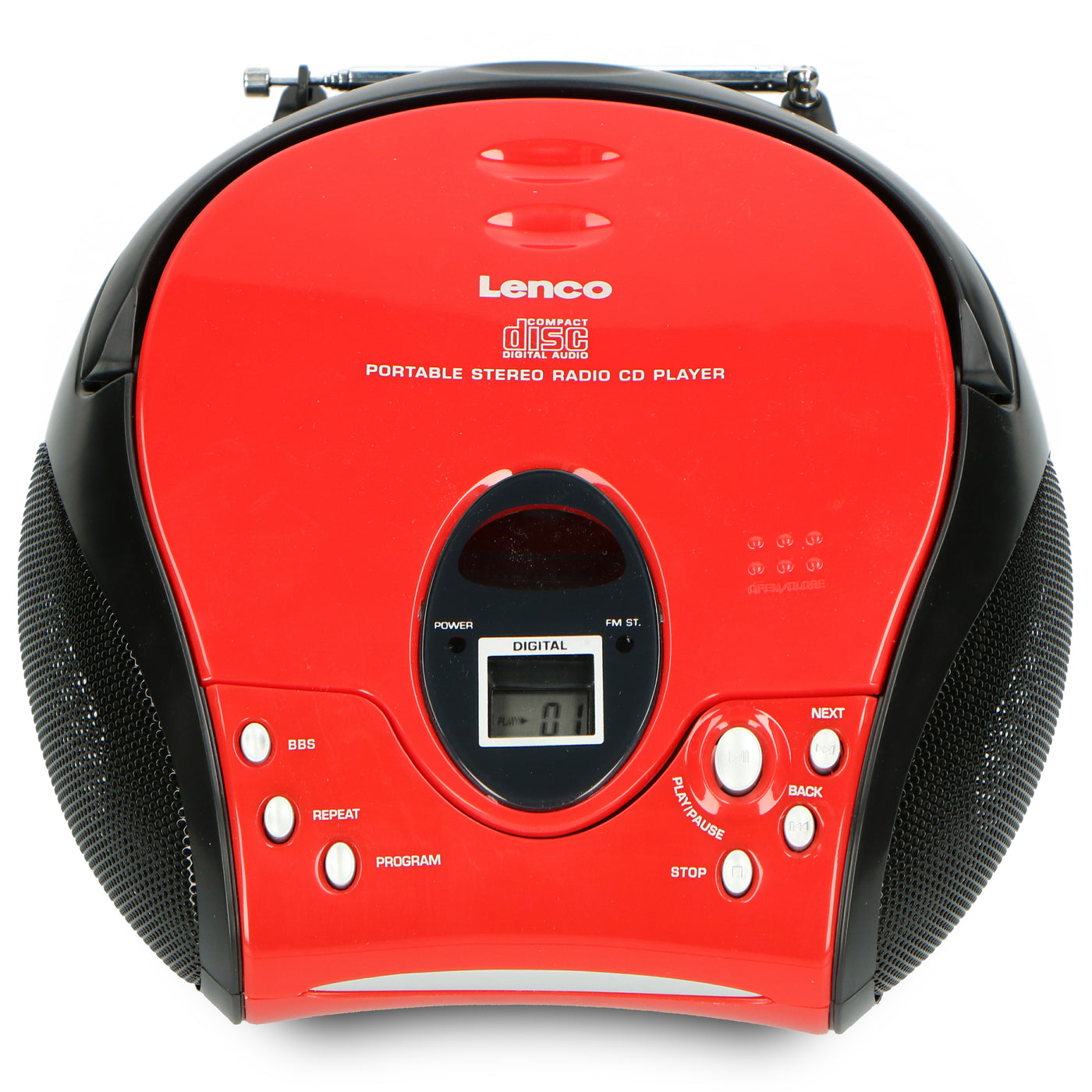 Lenco SCD-24 Red/Black - Radio portable avec lecteur CD - Rouge/noir