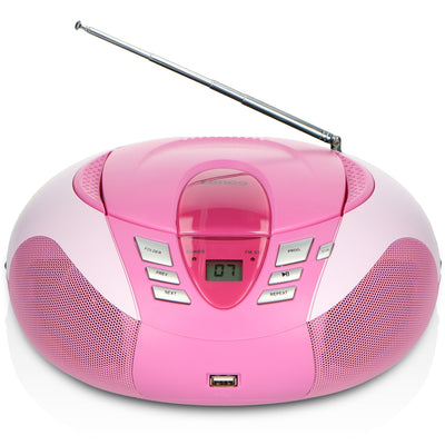 Lenco SCD-37 USB Pink - Radio FM et lecteur CD/USB portable - Rose