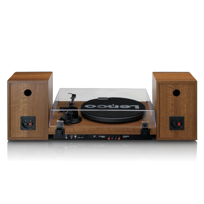 Lenco LS-480WD - Platine vinyle Bluetooth® avec deux haut-parleurs externes et 2 x 30 watts RMS, bois