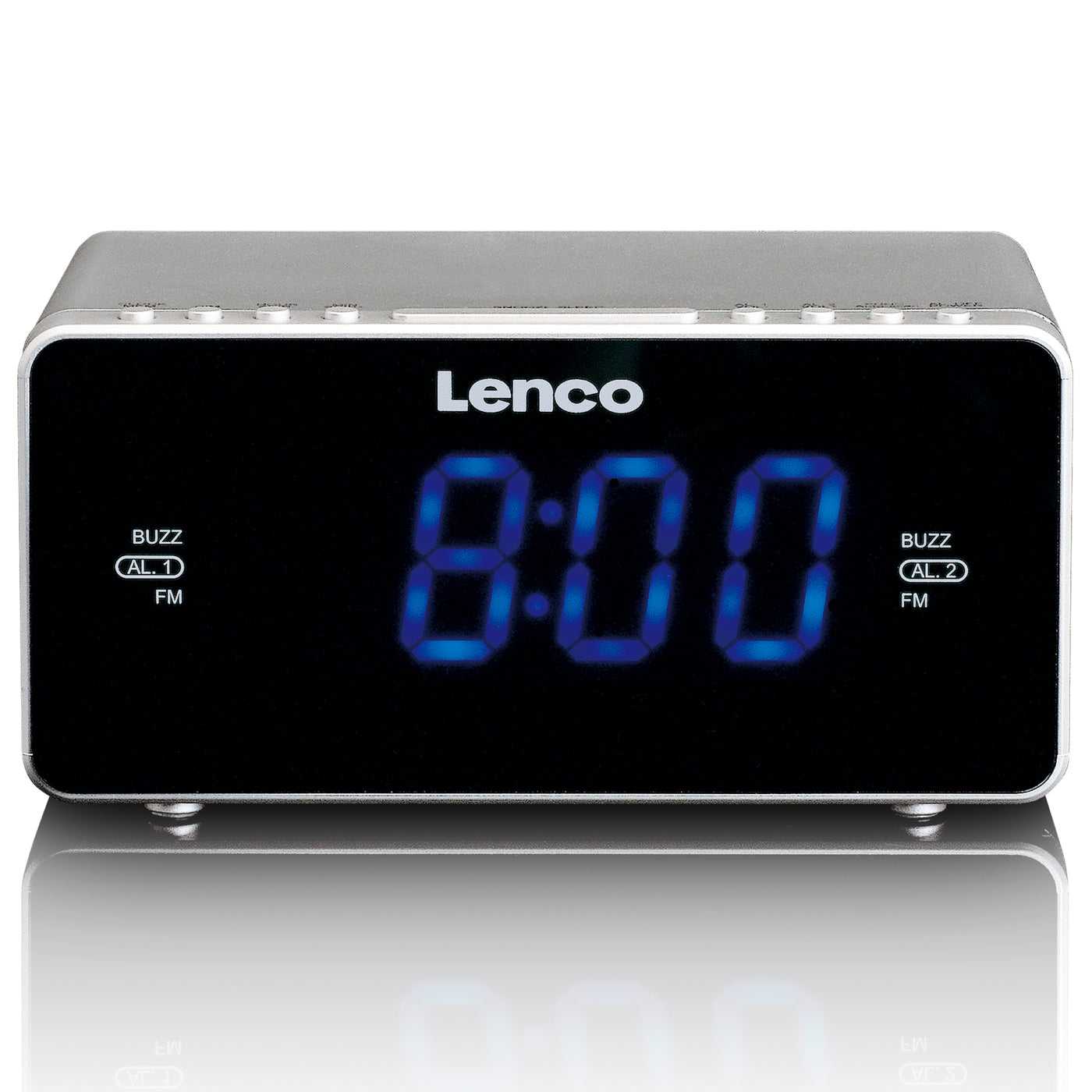 Lenco CR-520SI - Radio-réveil FM stéréo avec port USB - Argent