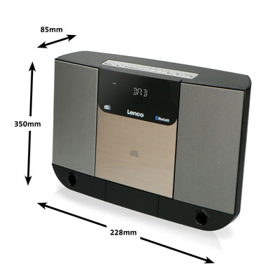 Lenco DAR-045BK - Chaîne Hi-Fi avec lecteur CD, radio DAB+/FM et Bluetooth® - Noir