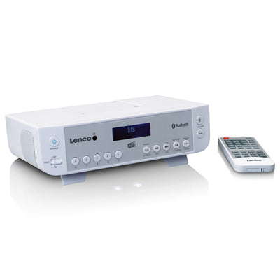 Lenco KCR-200WH - Radio de cuisine DAB+/FM avec Bluetooth®, éclairage et minuteur - Blanc