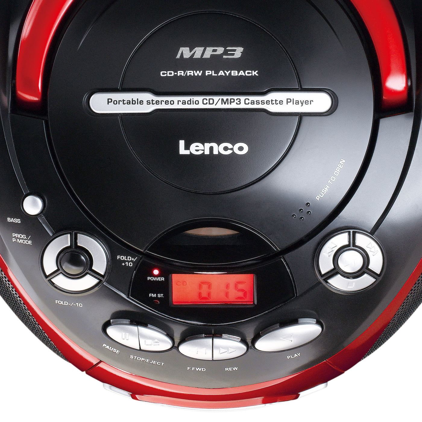 Lenco SCD-430RD - Radio stéréo portable avec lecteur CD - rouge