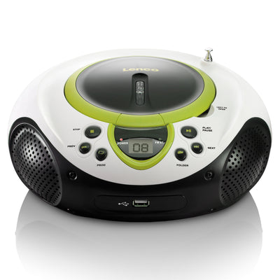 Lenco SCD-38 USB Green - Radio FM et lecteur CD/USB portable - Vert