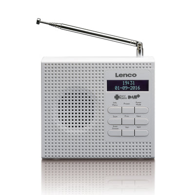 Lenco PDR-020WH - Radio DAB+/FM portable avec fonction réveil - Blanc