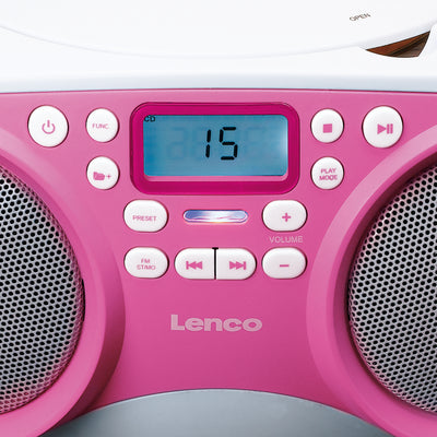 Lenco SCD-301PK - Radio / Lecteur CD portatif - Rose