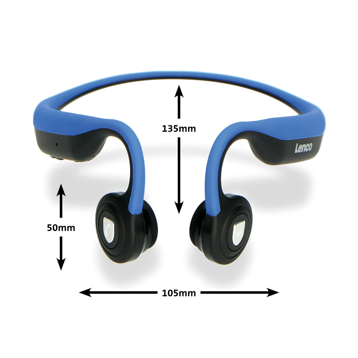 Lenco BCH-1000BU - Casque Bluetooth® à conduction osseuse, bleu