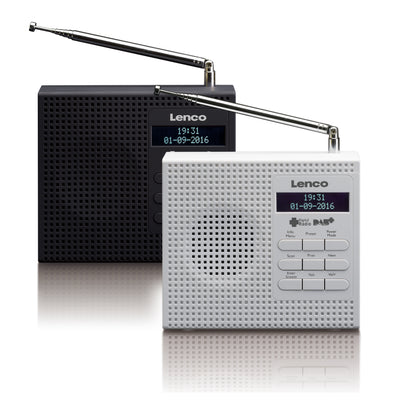 Lenco PDR-020WH - Radio DAB+/FM portable avec fonction réveil - Blanc