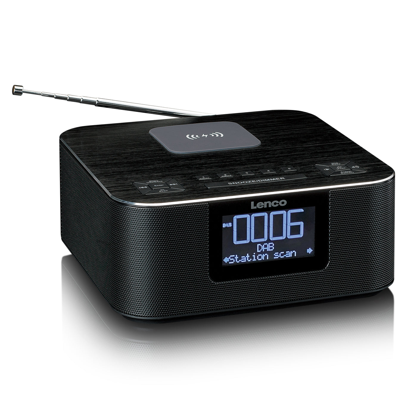 Lenco CR-650BK - Radio-réveil DAB+/ FM avec fonction Bluetooth® et chargeur sans fil, noir