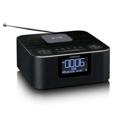 Lenco CR-650BK - Radio-réveil DAB+/ FM avec fonction Bluetooth® et chargeur sans fil, noir