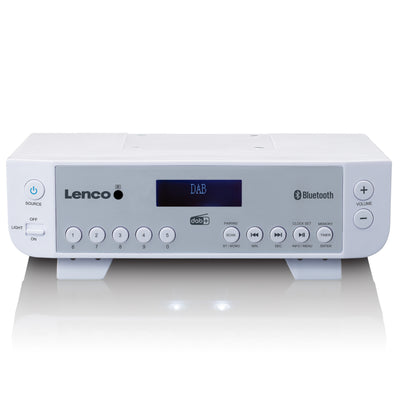 Lenco KCR-200WH - Radio de cuisine DAB+/FM avec Bluetooth®, éclairage et minuteur - Blanc